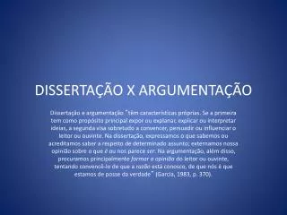 disserta o x argumenta o