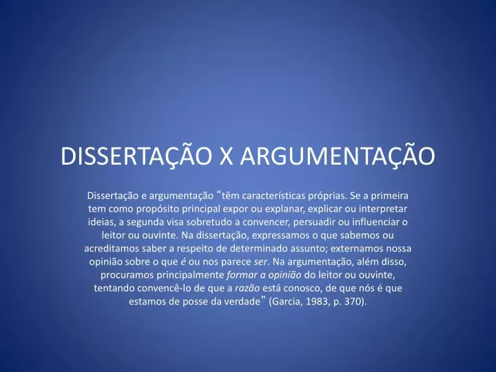 disserta o x argumenta o