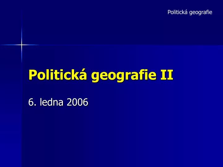 politick geografie ii