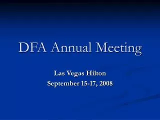 DFA Annual Meeting