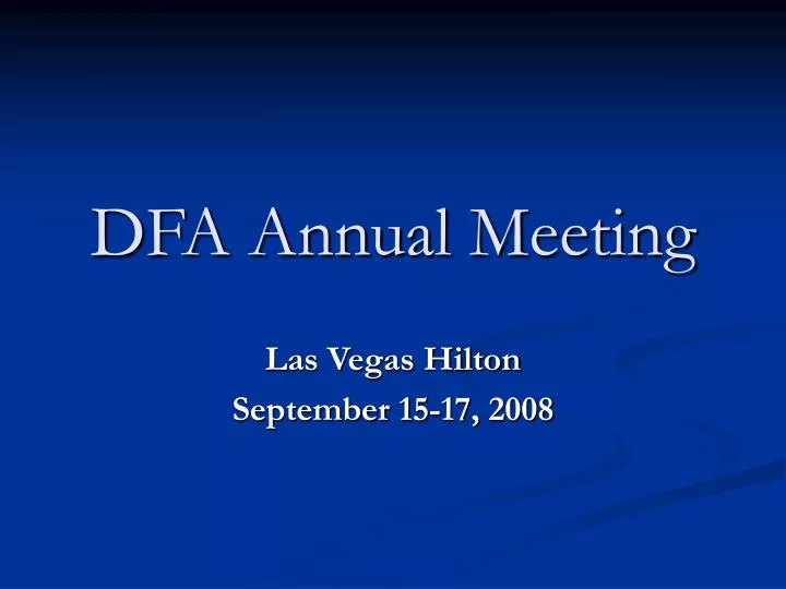 dfa annual meeting