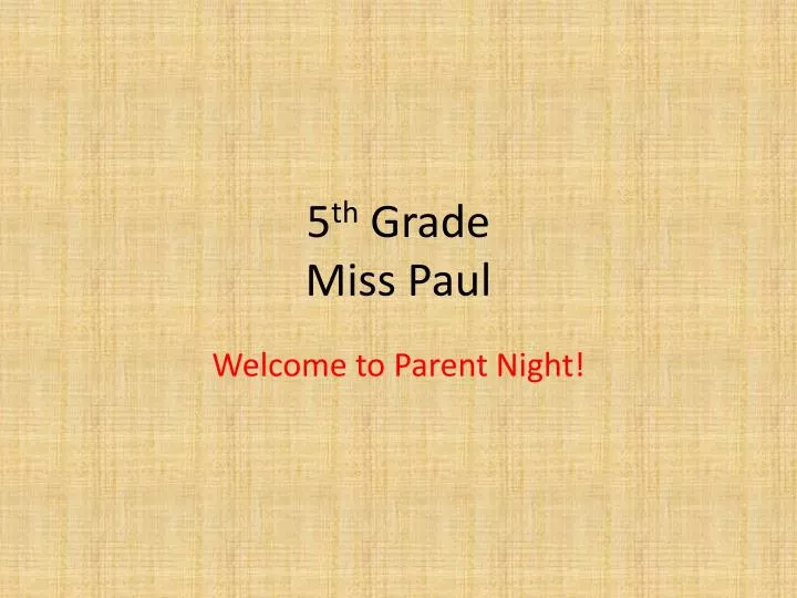 5 th grade miss paul