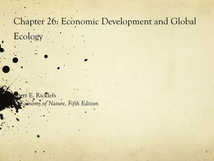 chapter 26 economic development and global ecology