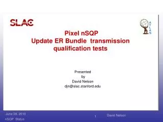 Pixel nSQP Update ER Bundle transmission qualification tests