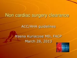 Non cardiac surgery clearance