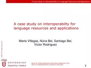 A case study on interoperabilty for language resources and applications