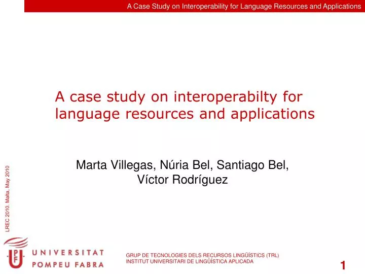 a case study on interoperabilty for language resources and applications
