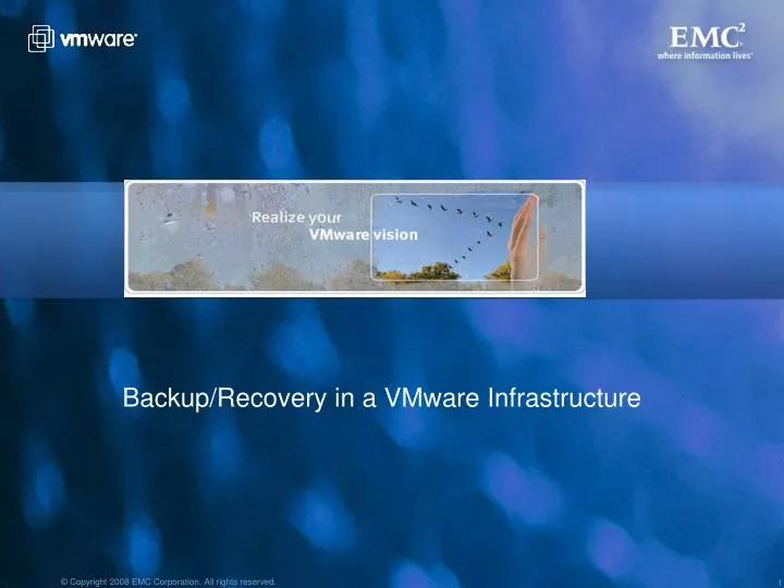 backup recovery in a vmware infrastructure
