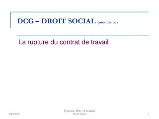 dcg droit social module 06