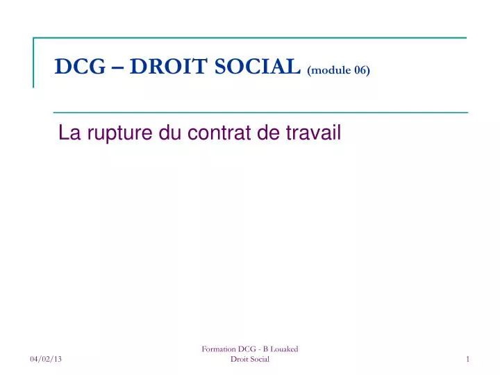 dcg droit social module 06