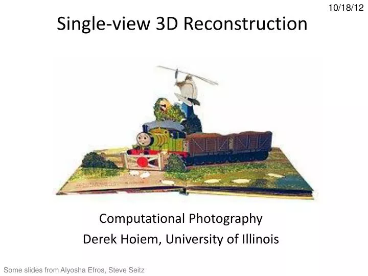 single view 3d reconstruction