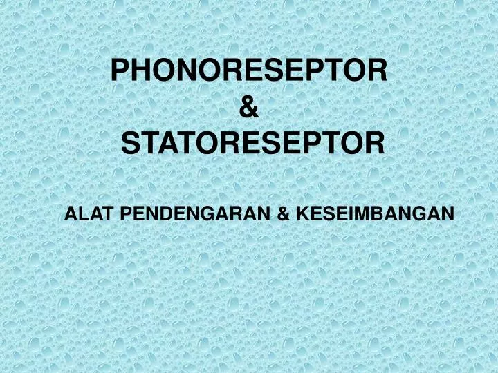 phonoreseptor statoreseptor