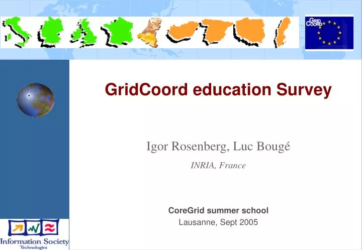 coregrid summer school lausanne sept 2005