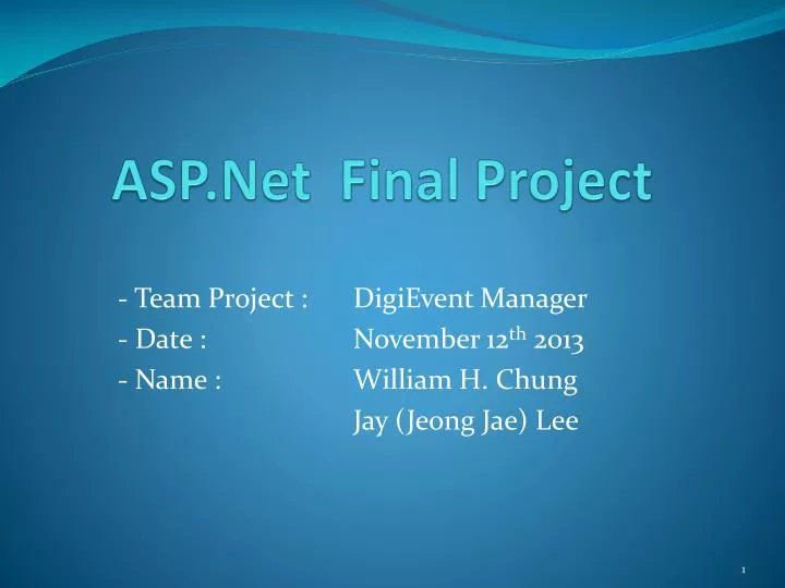 asp net final project