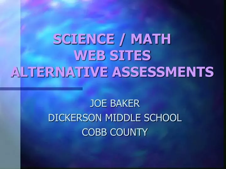 science math web sites alternative assessments