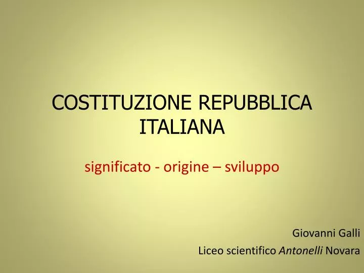 costituzione repubblica italiana