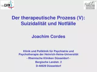 der therapeutische prozess v suizidalit t und notf lle