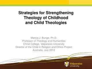 Strategies for Strengthening Theology of Childhood and Child Theologies