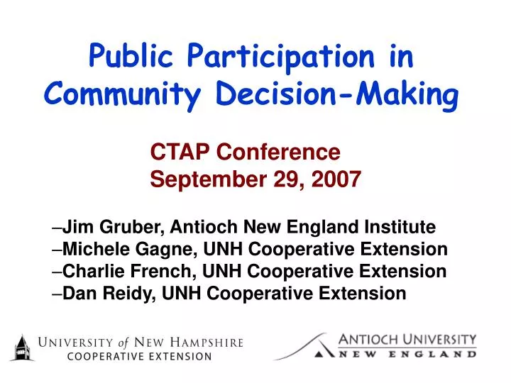 public participation in community decision making