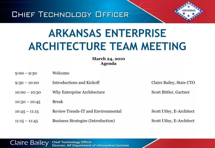 arkansas enterprise architecture team meeting