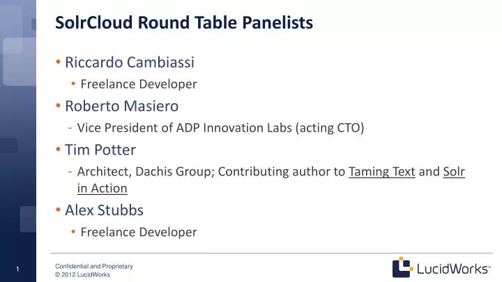 solrcloud round table panelists