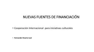 nuevas fuentes de financiaci n