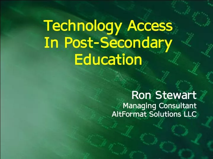 technology access in post secondary education