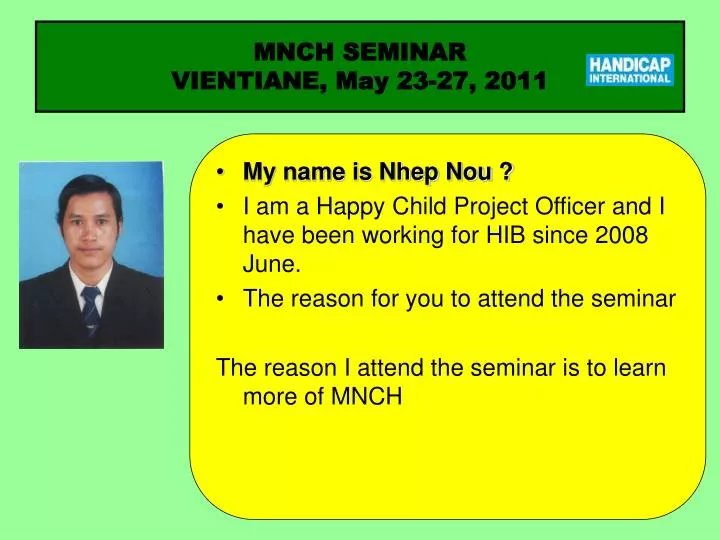 mnch seminar vientiane may 23 27 2011