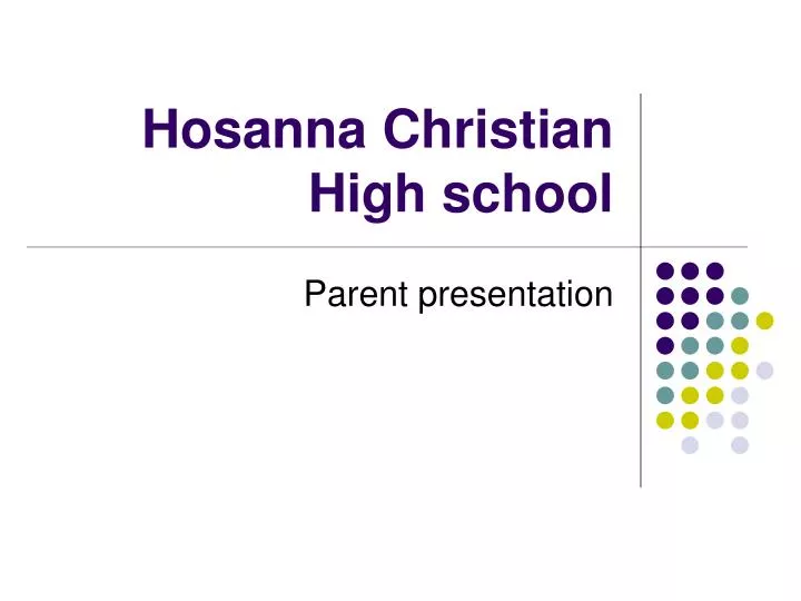 hosanna christian high school
