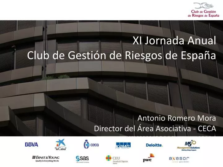 xi jornada anual club de gesti n de riesgos de espa a