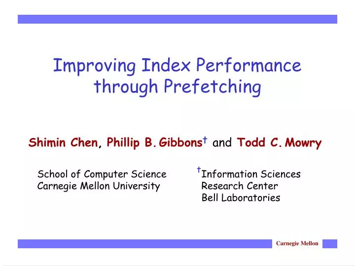 improving index performance through prefetching