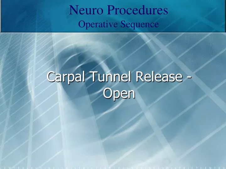 carpal tunnel release open