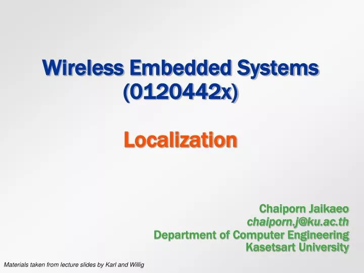 wireless embedded systems 0120442x localization