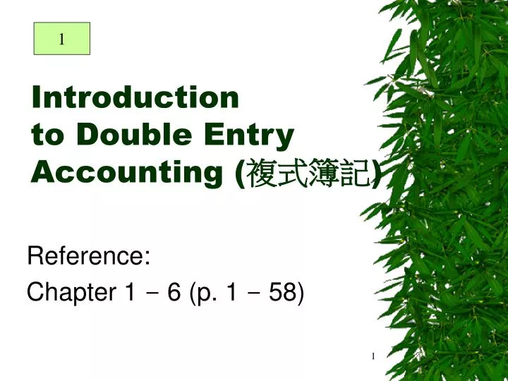 introduction to double entry accounting