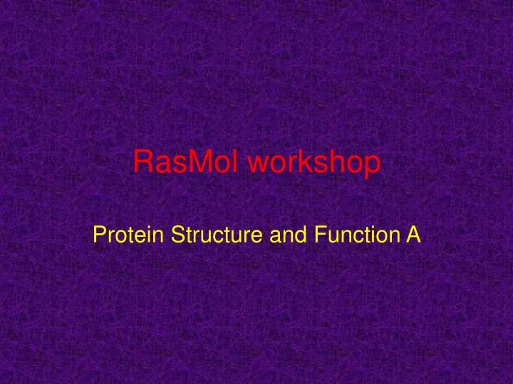 rasmol workshop