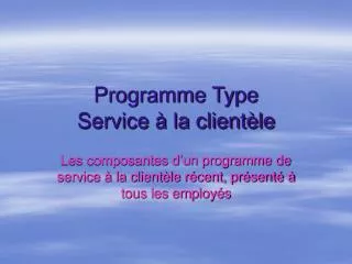 programme type service la client le
