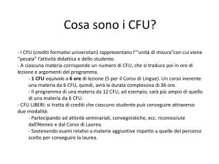 cosa sono i cfu