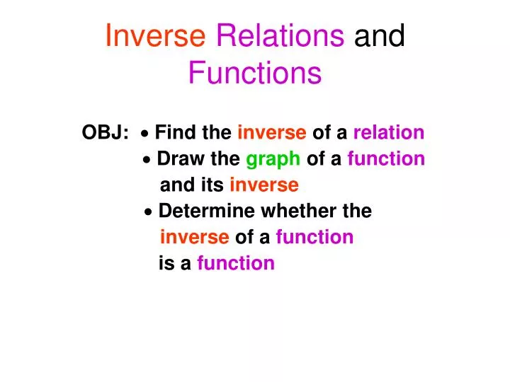 inverse relations and functions