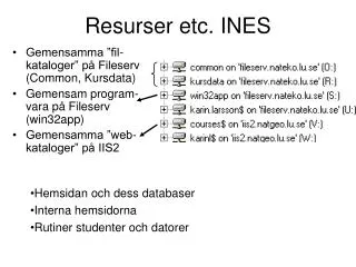 resurser etc ines