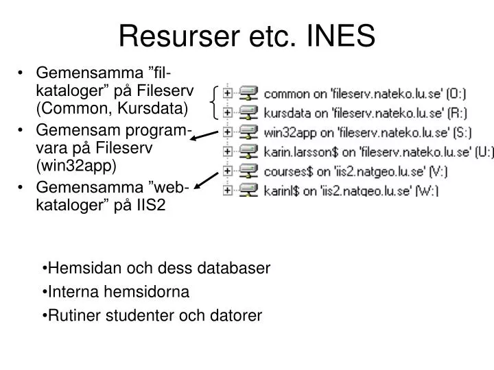 resurser etc ines