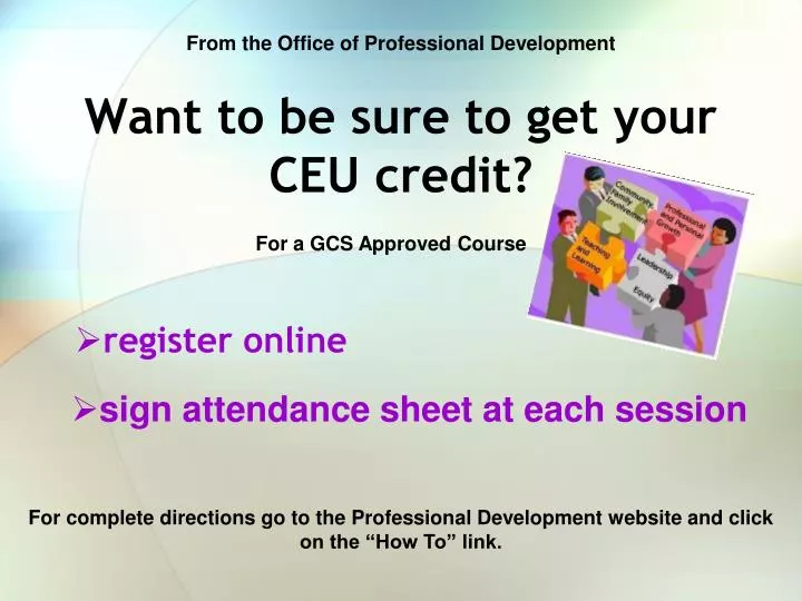 want to be sure to get your ceu credit