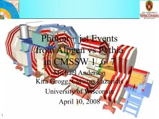 Photon + jet Events from Alpgen vs Pythia in CMSSW 1_6_7