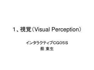 visual perception
