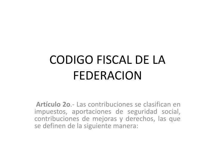 codigo fiscal de la federacion