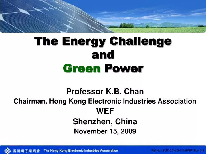 the energy challenge and green power