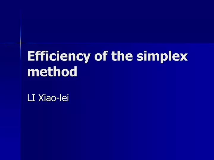 efficiency of the simplex method