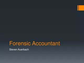 Forensic Accountant