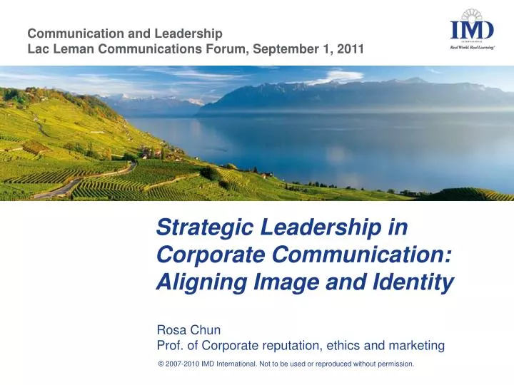 strategic leadership in corporate c ommunication aligning i mage and identity