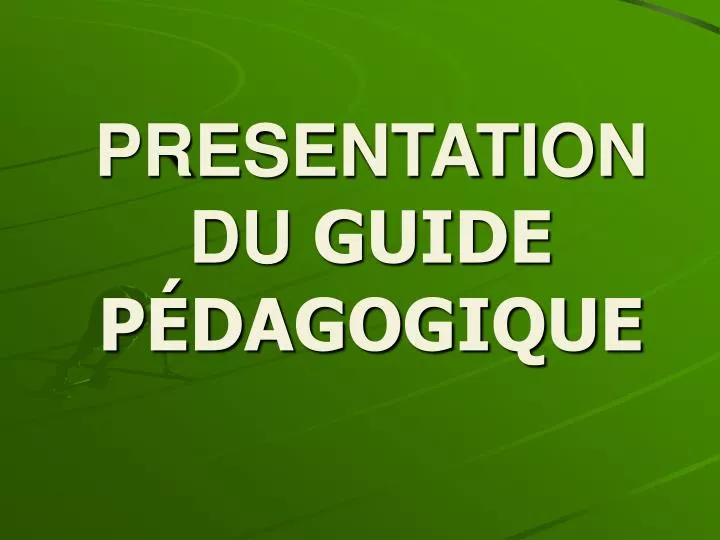 presentation du guide p dagogique