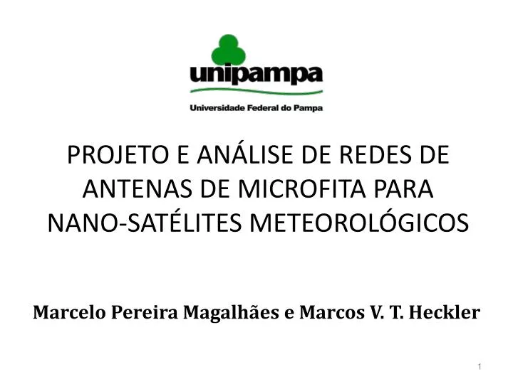 projeto e an lise de redes de antenas de microfita para nano sat lites meteorol gicos